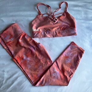 Two Piece tie-dye workout set.